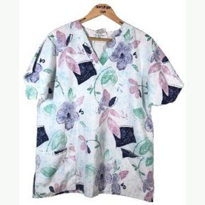 Scrub Top Ladies Size Medium Jasco Multicolor